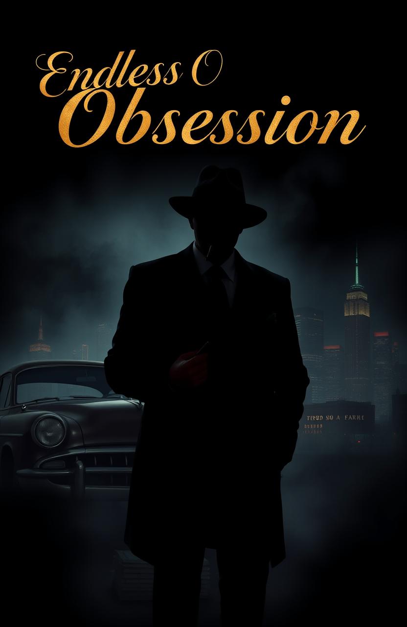 A dark, atmospheric scene depicting a mafia theme with an endless obsession motif