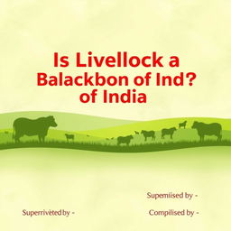 A visually appealing cover page design featuring the title "Is Livestock a Backbone of India" prominently in the center at the top in bold, eye-catching font
