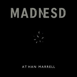 A minimalist book cover design for a psychological horror title centered around madness