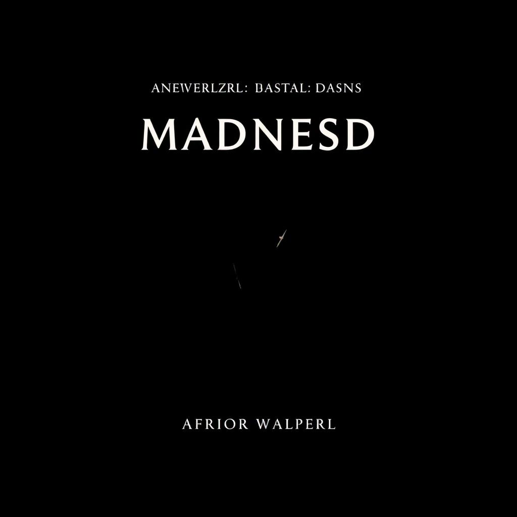 A minimalist book cover design for a psychological horror title centered around madness