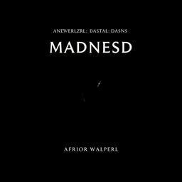 A minimalist book cover design for a psychological horror title centered around madness