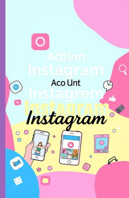A stylish and modern cover design for a scientific paper themed around Instagram, featuring a vibrant color palette that includes shades of pink, blue, and white