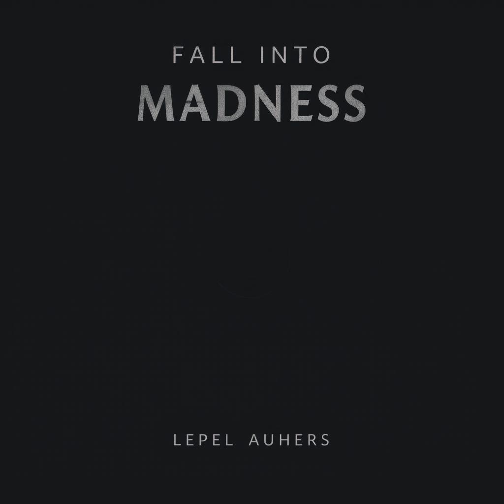 A minimalist book cover design for a psychological horror title centered around falling into madness