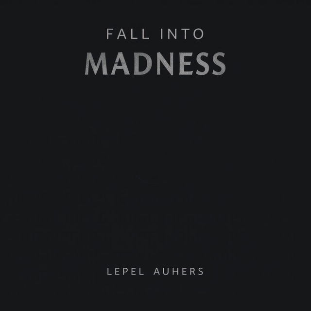 A minimalist book cover design for a psychological horror title centered around falling into madness