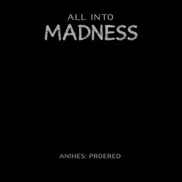 A minimalist book cover design for a psychological horror title centered around falling into madness