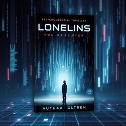 A psychological thriller book cover that captures the essence of loneliness and the feeling of being lost in a matrix