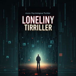 A psychological thriller book cover that captures the essence of loneliness and the feeling of being lost in a matrix