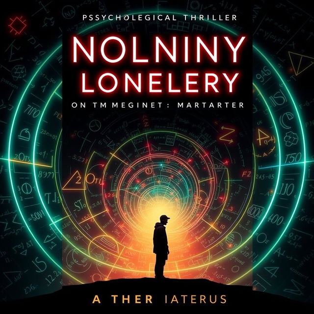 A psychological thriller book cover that explores themes of loneliness and being lost in an imaginary mathematical matrix