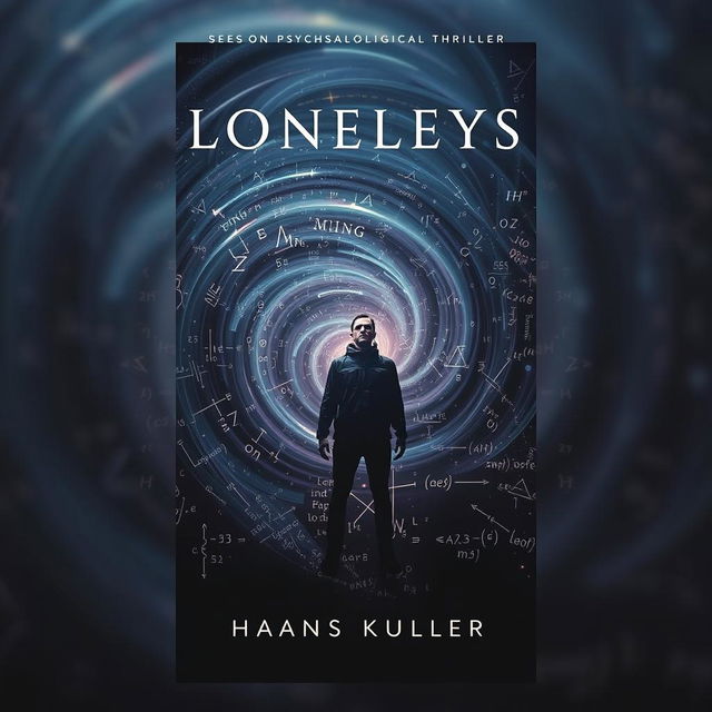 A psychological thriller book cover that delves into the themes of loneliness and being lost in an imaginary mathematical mind