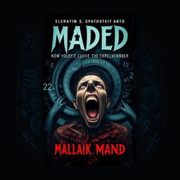 A psychological horror book cover that delves into themes of madness and being lost in an imaginary mathematical mind