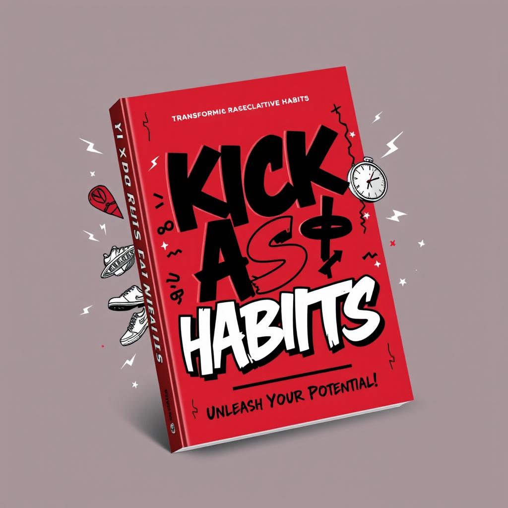 A bold and eye-catching book cover design titled 'KICK A$$ HABITS'