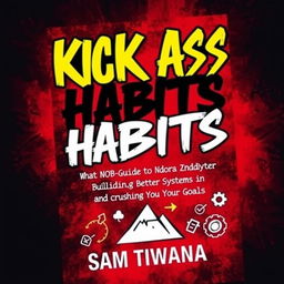 A striking book cover design for 'KICK A$$ HABITS' featuring the main title in bold, edgy, graffiti-style typography that commands attention