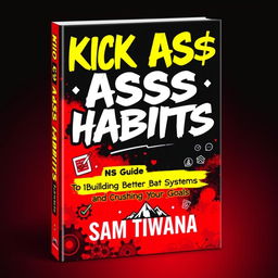 A striking book cover design for 'KICK A$$ HABITS' featuring the main title in bold, edgy, graffiti-style typography that commands attention
