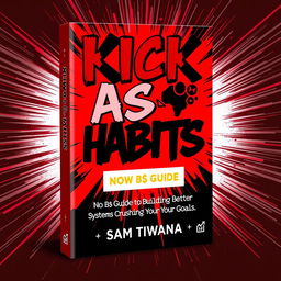 A dynamic and compelling book cover design for 'KICK A$$ HABITS' featuring the main title in large, bold, graffiti-style typography that demands attention