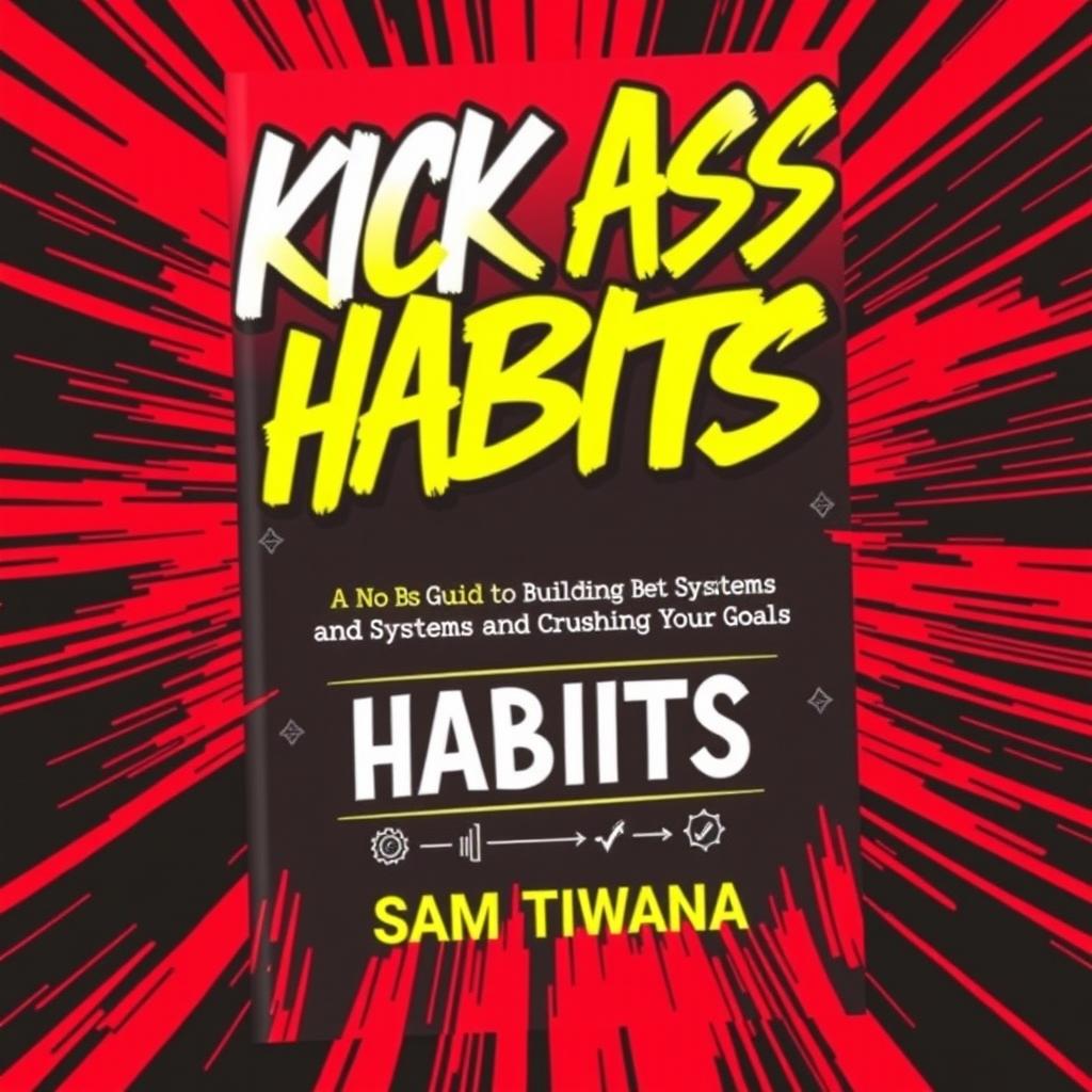 A dynamic and compelling book cover design for 'KICK A$$ HABITS' featuring the main title in large, bold, graffiti-style typography that demands attention