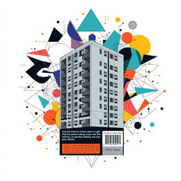 A psychological back book cover showcasing an intricate blend of geometric shapes and patterns, symbolizing the complexity and structure of the mind