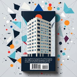 A psychological back book cover showcasing an intricate blend of geometric shapes and patterns, symbolizing the complexity and structure of the mind