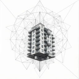 A psychological back book cover featuring an elaborate geometric drawing that intertwines a variety of complex shapes and patterns, symbolizing the intricacies of the human mind