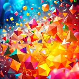 A stunning, realistic background that showcases a vibrant and intricate display of geometry and mathematical shapes