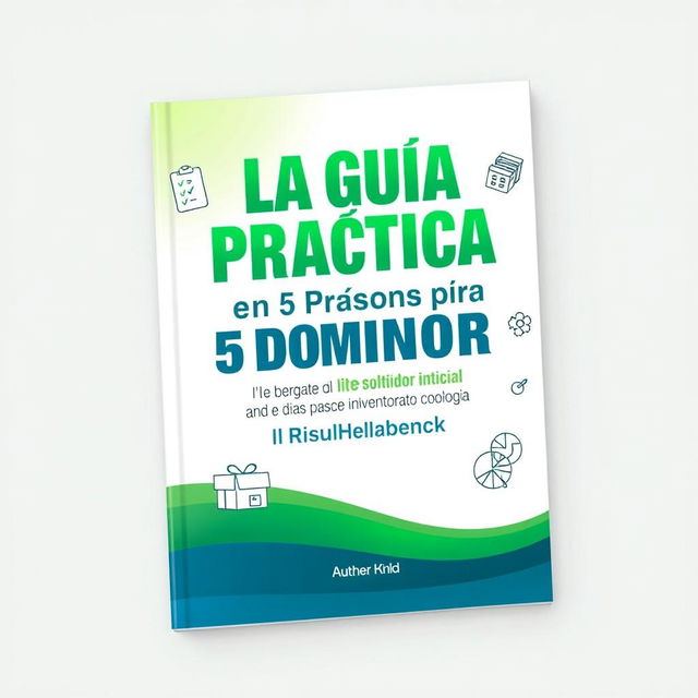 A vibrant and professional book cover design for 'La Guía Práctica en 5 Pasos para Dominar el Libro de Inventario Inicial'