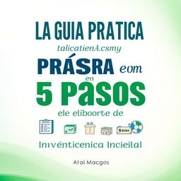 A vibrant and professional book cover design for 'La Guía Práctica en 5 Pasos para Dominar el Libro de Inventario Inicial'