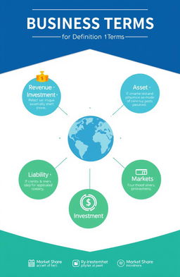A visually engaging and informative infographic that illustrates various business terms and definitions
