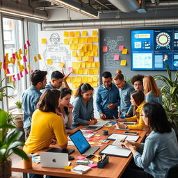 A vibrant and dynamic workplace environment showcasing innovation and creativity