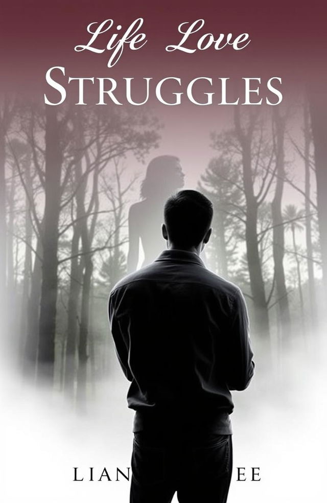 A book cover featuring a man facing backwards, looking confused as he gazes at a forest of trees