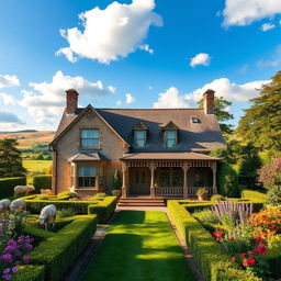 A charming one-story country manor belonging to a Duke in the 1800s, set amidst picturesque landscapes