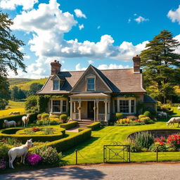 A charming one-story country manor belonging to a Duke in the 1800s, set amidst picturesque landscapes