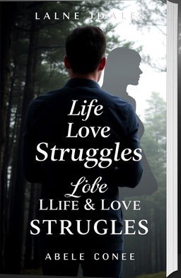 A book cover featuring a modern man looking confused about his love life, standing with his back to the viewer, gazing thoughtfully at a forest of trees in the background