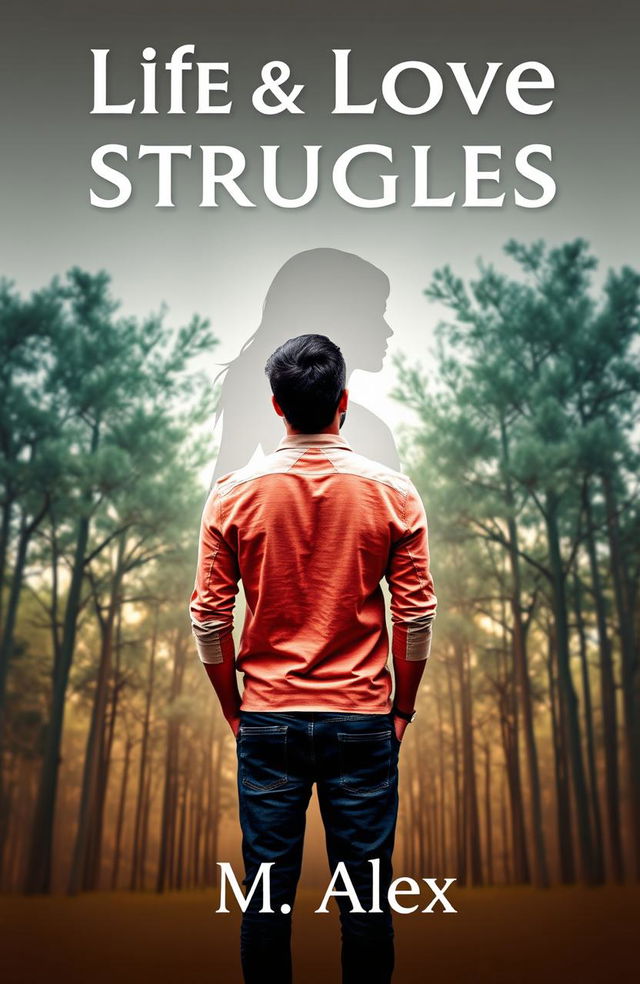 A book cover depicting a modern man standing with his back to the viewer, looking confused as he stares at a forest of trees