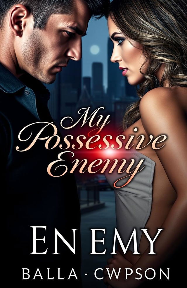 A captivating book cover for a romance novel titled 'My Possessive Enemy