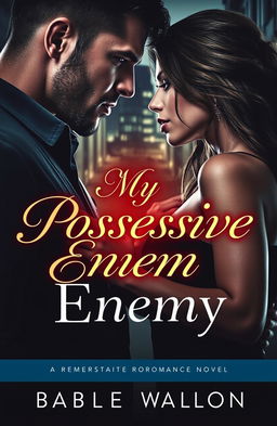 A captivating book cover for a romance novel titled 'My Possessive Enemy