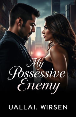 A captivating book cover for a romance novel titled 'My Possessive Enemy