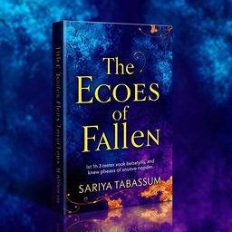 A 3D paperback book cover design for the novel 'The Echoes of Fallen' by Sariya Tabassum