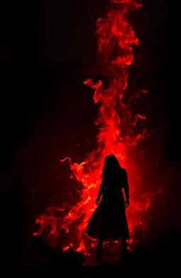 A dramatic and intense scene depicting the theme of 'Passions Dark Flames,' featuring swirling flames in deep shades of red and black that symbolize burning desires and hidden emotions