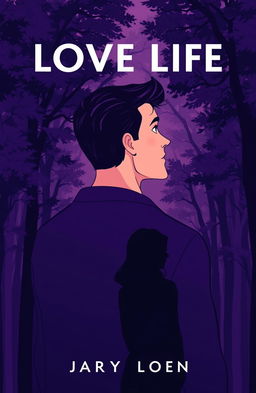 A modern book cover illustration featuring a man with an expressive face, appearing confused about his love life