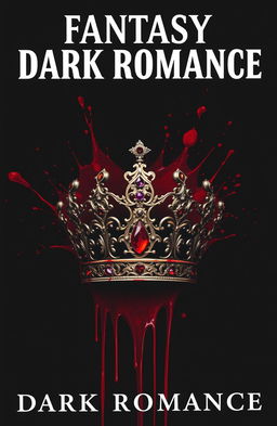 A captivating book cover for a fantasy dark romance novel, featuring a beautifully crafted crown adorned with intricate designs and gems, positioned in the center of the image