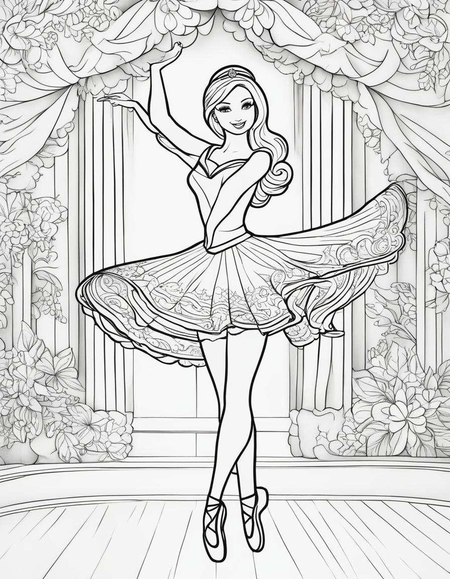 coloring page barbie ballerina