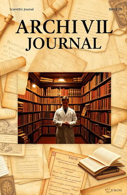 A visually striking scientific journal cover featuring elements that represent archival studies