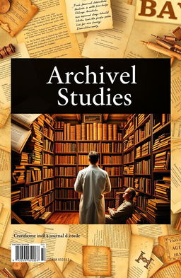 A visually striking scientific journal cover featuring elements that represent archival studies