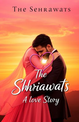 A romantic book cover design featuring a couple named The Sehrawats