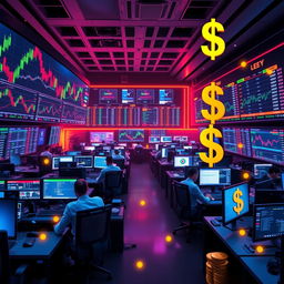 A captivating digital artwork representing forex trading, showcasing a blend of financial charts like candlestick patterns and line graphs, highlighting major currency pairs such as USD/JPY and EUR/GBP