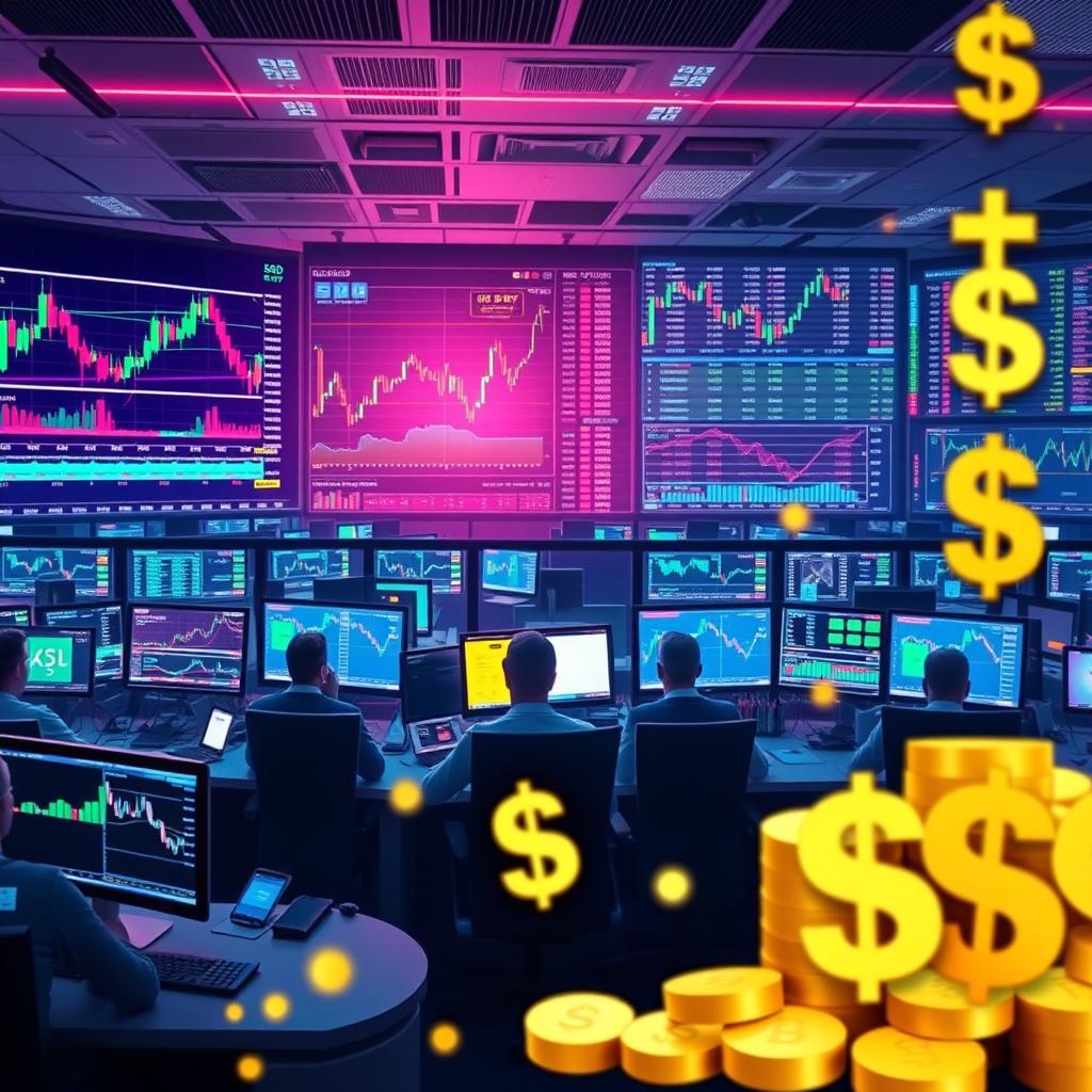 A captivating digital artwork representing forex trading, showcasing a blend of financial charts like candlestick patterns and line graphs, highlighting major currency pairs such as USD/JPY and EUR/GBP