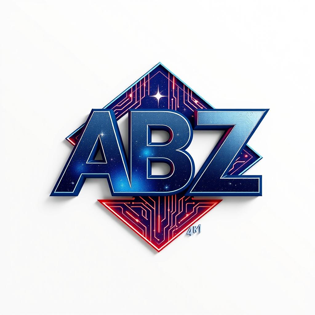 A striking logo featuring the letters 'ABZ' designed with custom 3D stereo effects, highlighted by abstract lines that form a modern geometric shape