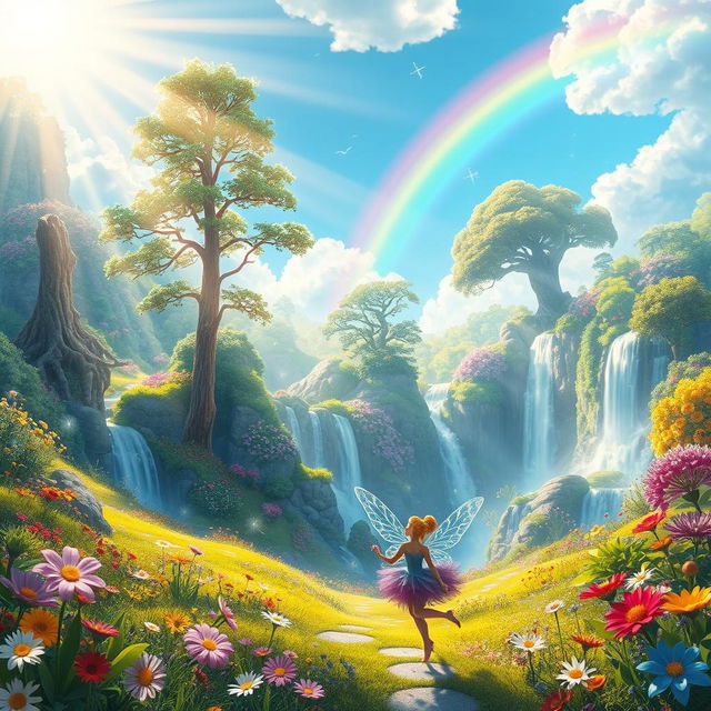 A vibrant and enchanting scene capturing a joyful day in a magical realm