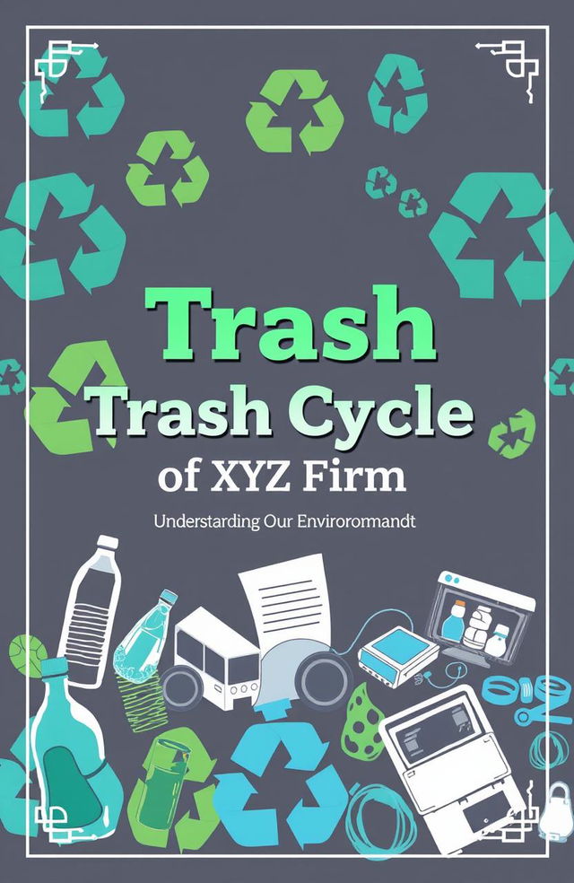 A visually striking cover page design for a report titled 'Trash Cycle of XYZ Firm'