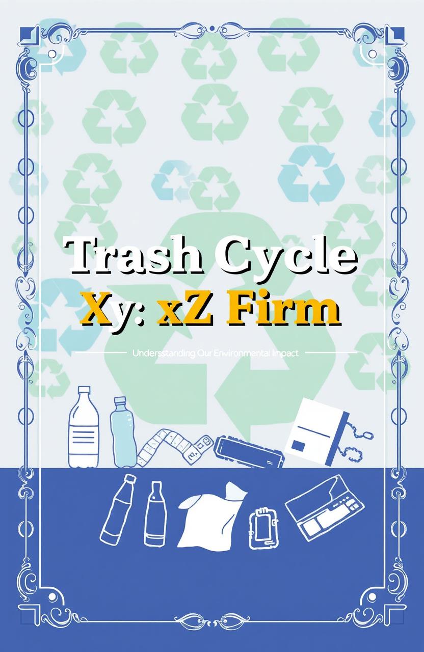 A visually striking cover page design for a report titled 'Trash Cycle of XYZ Firm'