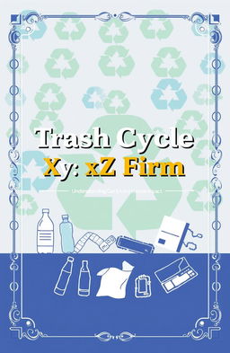 A visually striking cover page design for a report titled 'Trash Cycle of XYZ Firm'